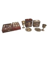 Jewish Shabbot Silver Plated Cups Some With Saucers 3 Pack Bundle. Kiddu... - $108.42 CAD