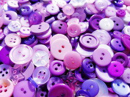 100 Small Sugar Plum Fairy Buttons, gorgeous shades of purples, pinks, white and - £6.42 GBP