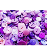 100 Small Sugar Plum Fairy Buttons, gorgeous shades of purples, pinks, w... - £6.26 GBP