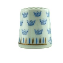 Thimble Sewing Rorstrand Sweden White Porcelain Blue Crowns Gripsholm Pa... - £18.29 GBP