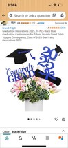 light blue glitter graduation cake toppers NWT - $5.40