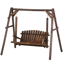 FarmHouse Log A-Frame 2-Seat Wooden Swing Bench - $430.49