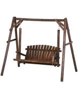 FarmHouse Log A-Frame 2-Seat Wooden Swing Bench - $8,047.59 MXN