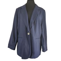Vintage Navy Blue One Button Blazer Jacket Size 10 - £19.39 GBP
