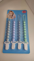 4-Pack Silicone Pacifier Clips with One-Piece Beads for Baby Boys and Girls - £5.25 GBP