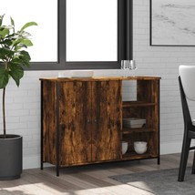 Industrial Rustic Smoked Oak Wooden Large Buffet Sideboard Storage Cabinet Unit - £87.76 GBP