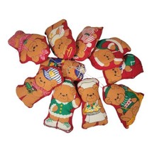 Vtg Lot of 10 Cut &amp; Sew Christmas Ornaments Beary Merry teddy handmade - £22.88 GBP