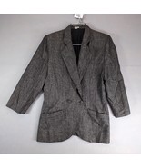 Vtg Umberto Ginocchietti Italy Blazer Jacket Women&#39;s US 6 Black Tweed Wo... - $661.50 MXN