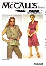 McCall&#39;s Sewing Pattern 6637 Misses Dress or Top Size Small - £7.10 GBP