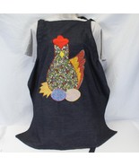 Handmade Apron Patchwork Chicken Eggs Denim Googly Eyes Embroidery - $24.49