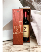 Engraved Wood Wine Box Ruff Life Wine Glass Home Décor Gift Birthday Chr... - €29,94 EUR
