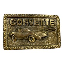 1970s Corvette C3 Solid Brass Belt Buckle 2 7/8 X 1 7/8 Rectangle With Bow tie - £15.37 GBP