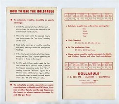 Dollarule Slide 1959 Calculate Earnings 1/2 Cent Graduation from $1.25 t... - £21.80 GBP