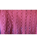 Vintage Homemade Afghan Blanket Pink Salmon 88 1/2&quot; x 69&quot; American Crochet - €95,65 EUR