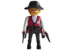 Playmobil Figure Sheriff Cowboy Western Male Hat Blond Beard Vest 70012 ... - £8.64 GBP