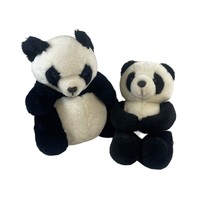 Vintage 1979 Daekor The Pot Belly Panda Plush Stuffed Original Tag Lot of 2 - £36.65 GBP