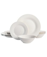 Gibson Home Everyday Round White Stoneware 12-Piece Dinnerware Set - $39.59