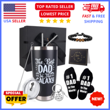 8-Piece Dad Gift Set: 20oz Tumbler, Socks, Bracelet, Keychain, Thanks Ca... - $17.99
