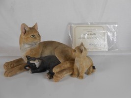 Lenox CATNAP CUDDLE Kittens and Mother Cat Sculpture Orange Mom Cat with Kittens - $15.80