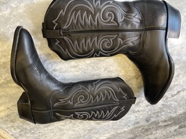 Sanders Handcrafted in Mexico all leather Cowboy boots in Black men’s 9.5 D image 3
