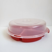Rubbermaid Servin Saver Red 13 Inch Round Locking Lid Relish Vegetable Tray - £11.03 GBP