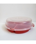 Rubbermaid Servin Saver Red 13 Inch Round Locking Lid Relish Vegetable Tray - £10.99 GBP