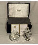 Vintage Shannon Crystal Rose Bud Perfume Bottle &amp; Trinket Box Ireland Da... - $115.82