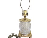 Vintage Waterford Crystal Gold Table Lamp Lismore Barrel Biscuit Jar Bra... - $79.19