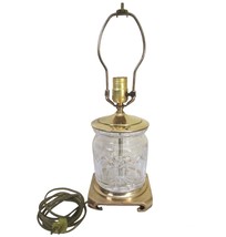 Vintage Waterford Crystal Gold Table Lamp Lismore Barrel Biscuit Jar Brass MCM - £63.30 GBP