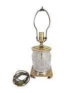 Vintage Waterford Crystal Gold Table Lamp Lismore Barrel Biscuit Jar Bra... - £62.31 GBP