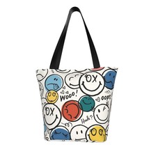 Smiley Faces Ladies Casual Shoulder Tote Shopping Bag - $24.90