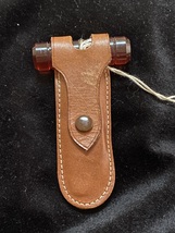 Art Deco Bak Elite Red Handle Corkscrew &amp; Bottle Opener In Leather Carrying Case - £98.36 GBP