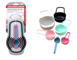 6-Piece Nesting Measuring Cups &amp; Spoons Set - Food Grade Plastic - £6.36 GBP