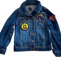 Baby Gap Denim Jacket Sz 5 Emoji & Rainbow Patches - £13.78 GBP