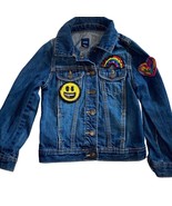 Baby Gap Denim Jacket Sz 5 Emoji &amp; Rainbow Patches - £13.56 GBP