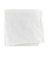 Sferra St Moritz White Queen Plush Blanket Solid 100% Combed Cotton Portugal NEW - $200.00