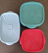 Three (3) Pioneer Woman ~ Storage Containers ~ Blue ~ Red ~ Teal ~ Flora... - £20.92 GBP