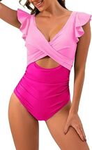 B2prity Women&#39;s One Piece Swimsuit Ruffle Cutout Bathing Suit 2XL - €15,67 EUR