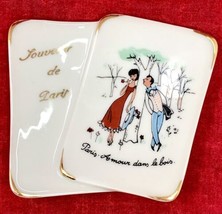 Limoges Porcelain Trinket Souvenir Plate Paris France Couple Love in The Woods - £27.23 GBP