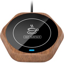 Smart Beverage Heating Plate Candle Wax Cup Warmer Electric, R1 Wood Grain - $44.99