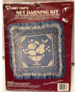 Net Darning Craft Kit Pillow Fruit Bowl Lace Ruffle Backing Vogart 14x14... - £6.94 GBP