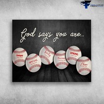 Baseball Poster Baseball Lover God Says You Are Unique Special Lovely Precious S - £12.57 GBP