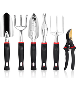 Gardening Tool Set 6-Pcs，Heavy-Duty Garden Hand Tools Include Hand Shove... - £25.16 GBP