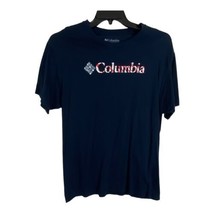 Columbia Mens Tee Shirt Adult Size Large Blue Red Short Sleeve Fishing Hiking - £15.99 GBP