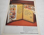 Frigidaire Open Door Refrigerator &amp; Freezer full of food Vintage Print A... - $9.98