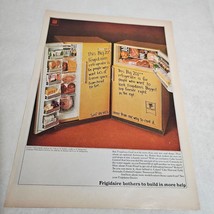 Frigidaire Open Door Refrigerator & Freezer full of food Vintage Print Ad 1969 - $9.98