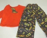 18&quot; doll clothes handmade pajama outfit Halloween orange top glitter can... - $12.46