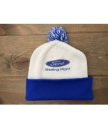 Vintage Ford Sterling Plant Knit Pom Hat Beanie Blue White Auto Industry... - $60.59 CAD