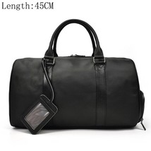 Luufan Soft Genuine Leather Travel Bag With Shoe Pocket Men Women Black Casual T - £243.80 GBP