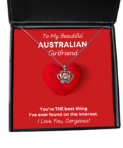 Necklace Birthday Present For Australian Girlfriend - Jewelry Crown Pendant  - £39.58 GBP
